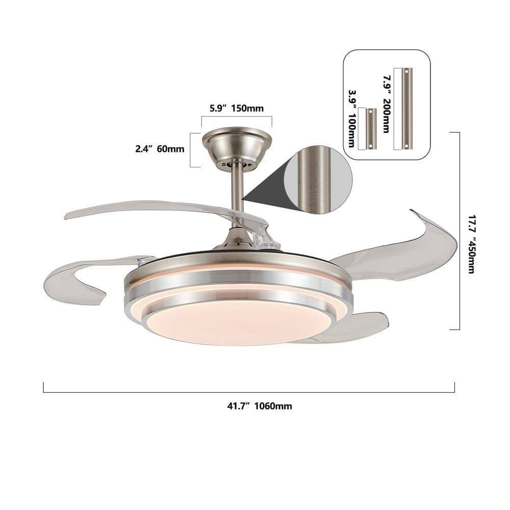 2.4" 60mm  
5.9" 150mm  
3.9" 100mm  
7.9" 200mm  
17.7" 450mm  
41.7" 1060mm