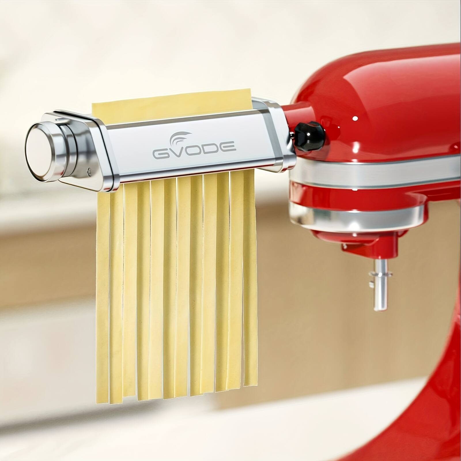Alt View 1. Gvode - Gvode 3 piece, 3-in-1 Pasta Kitchen Attachment for Stand Mixer, All-Metal Roller & Cutters - Silver.