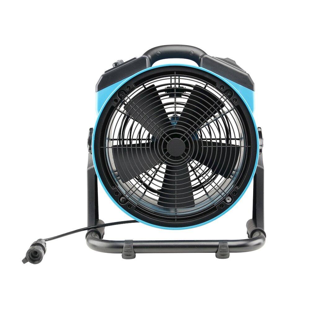 Left. XPOWER - Portable 3 Speed 11" Outdoor Cooling Misting Fan and Air Circulator - Blue.