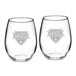 Jardine - Iona University Gaels 21oz. 2-Piece Stemless Wine Glass Set - Multicolor