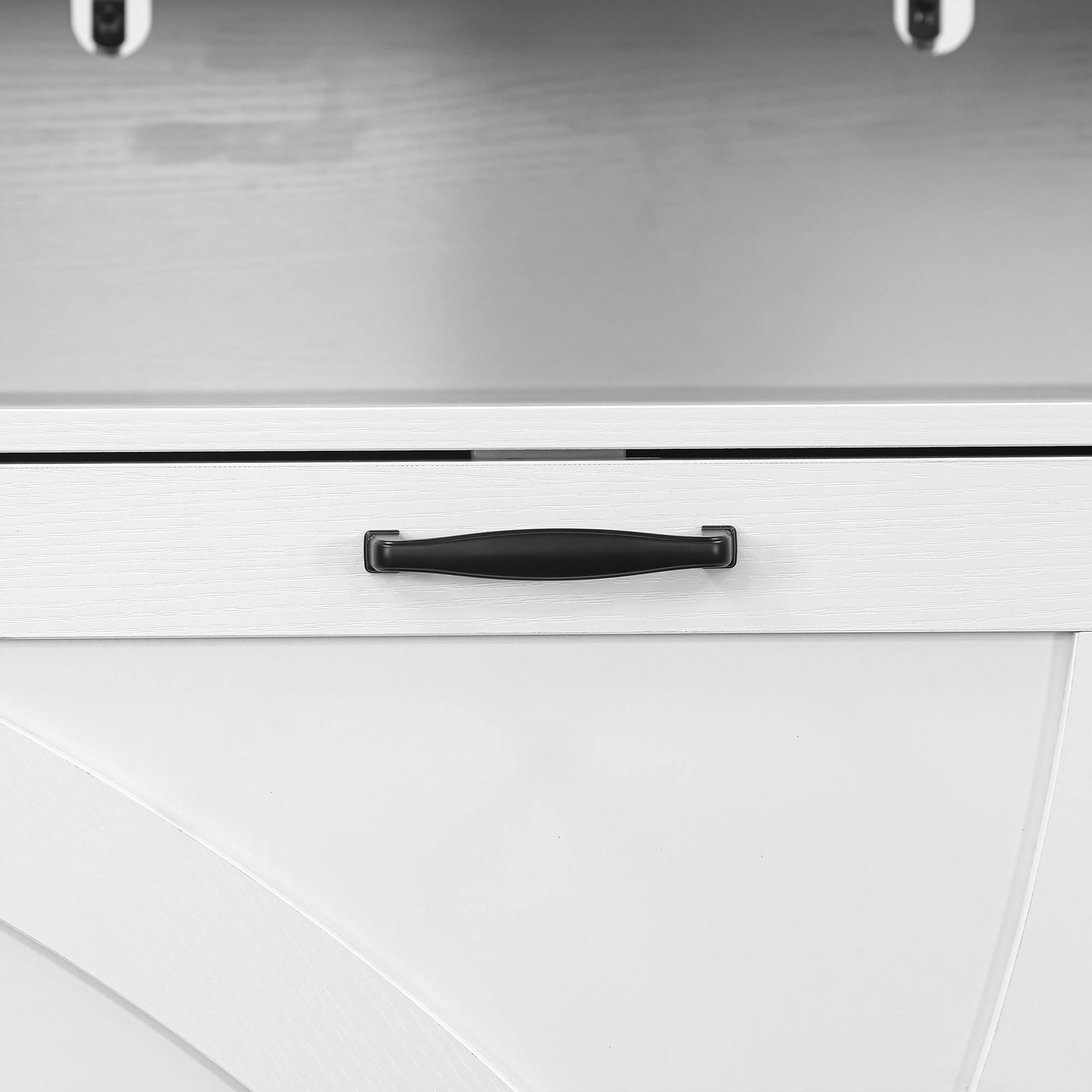 Alt View 5. Ihomeadore - 37.8" H Farmhouse White Tilt-Out Trash Cabinet,Hidden Trash Can Cabinet for Kitchen and Dining Room - White.