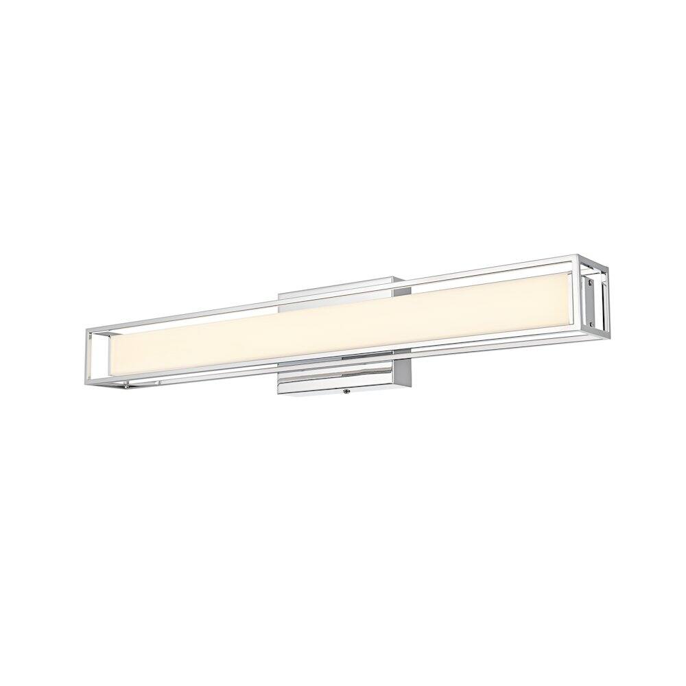 Back. Living District - Aden 24 Inch Led Wall Sconce In Chrome - Chrome.