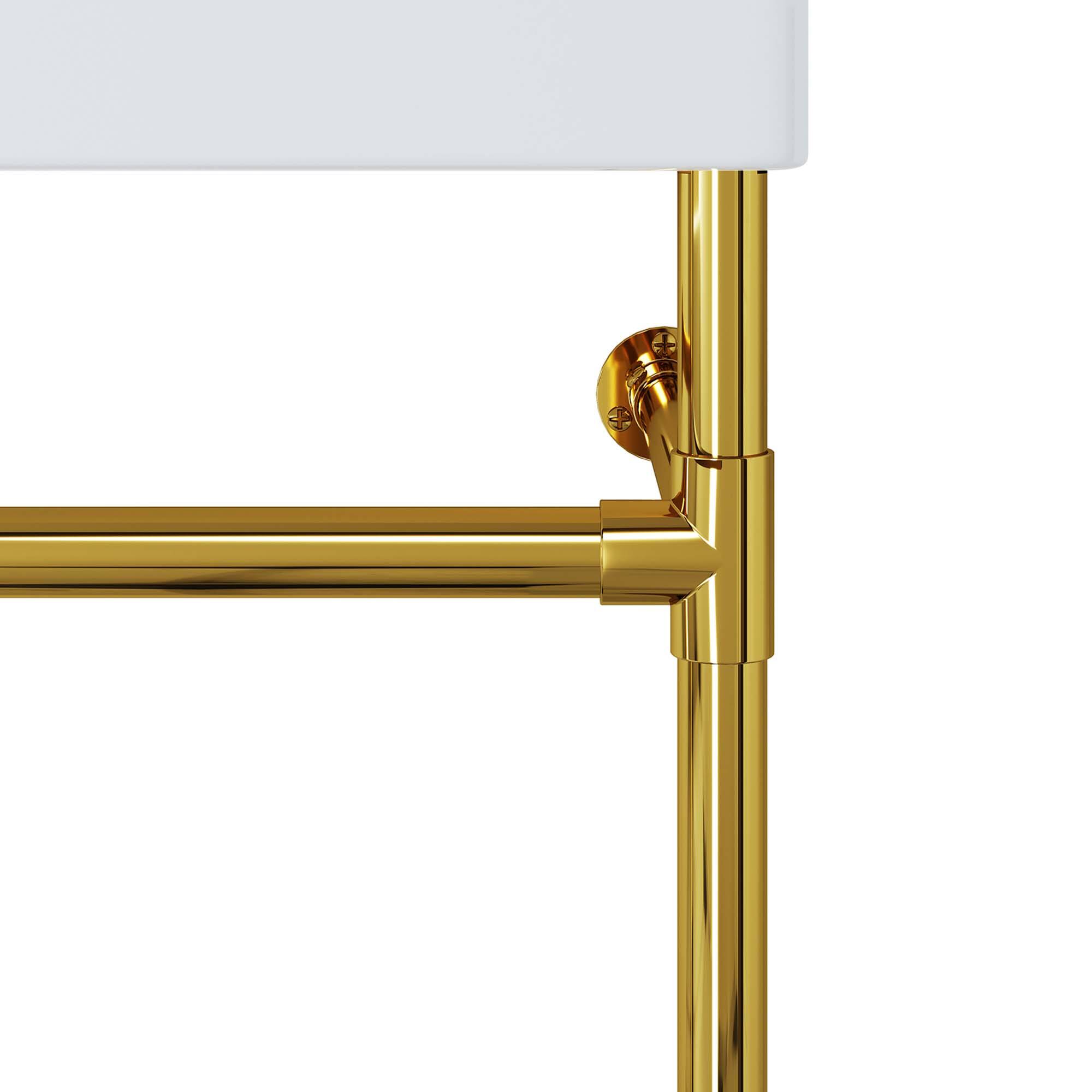 Alt View 4. Modway - Redeem Wall-Mount Bathroom Vanity Basin Included - Gold White.