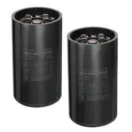 Unique Bargains - 2pcs CD60 Motor Run Capacitor, 430-516uF MFD AC250V, 50-60Hz, for Motor 46x86mm - Black