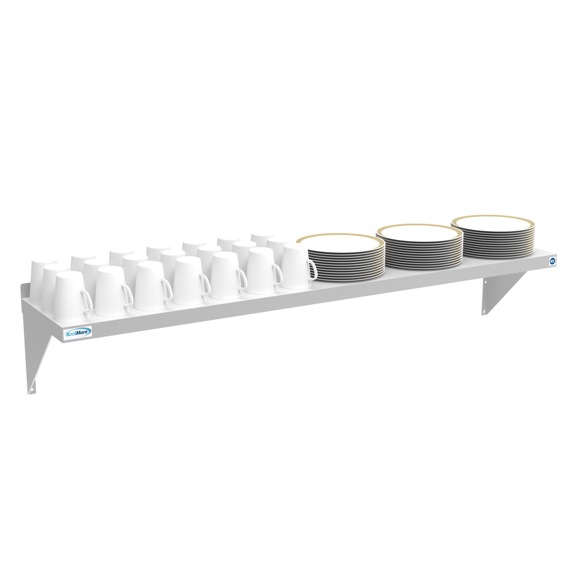 "Koolmore - 12"" x 60"" 18-Gauge Stainless-Steel Heavy Duty Wall Shelf, WMSH-1260 - Stainless Steel" price history on PriceWatchPro