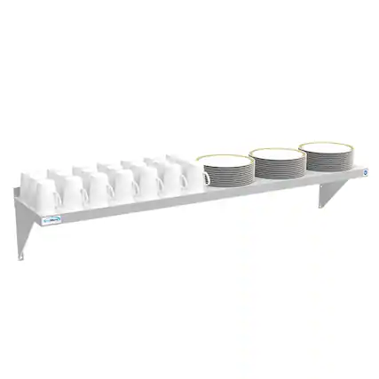 Front. Koolmore - 12" x 60" 18-Gauge Stainless-Steel Heavy Duty Wall Shelf, WMSH-1260. - Stainless-Steel.