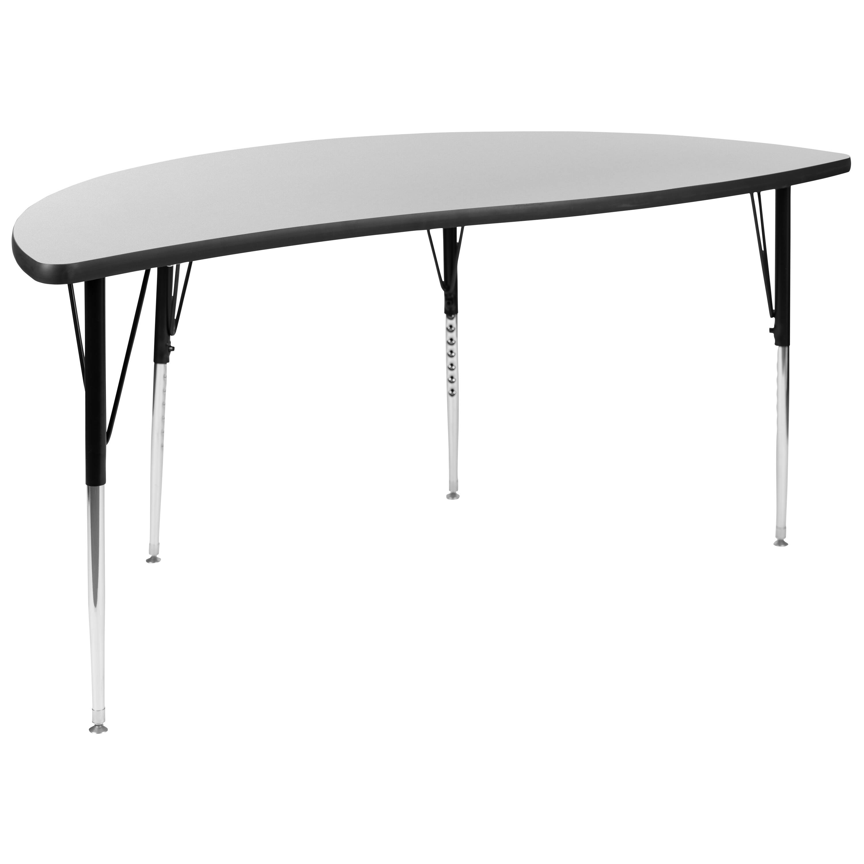 Alt View 9. Emma + Oliver - 60" Circle Wave Collaborative Laminate Activity Table Set with 18" Student Stack Chairs, Grey/Black - Grey.