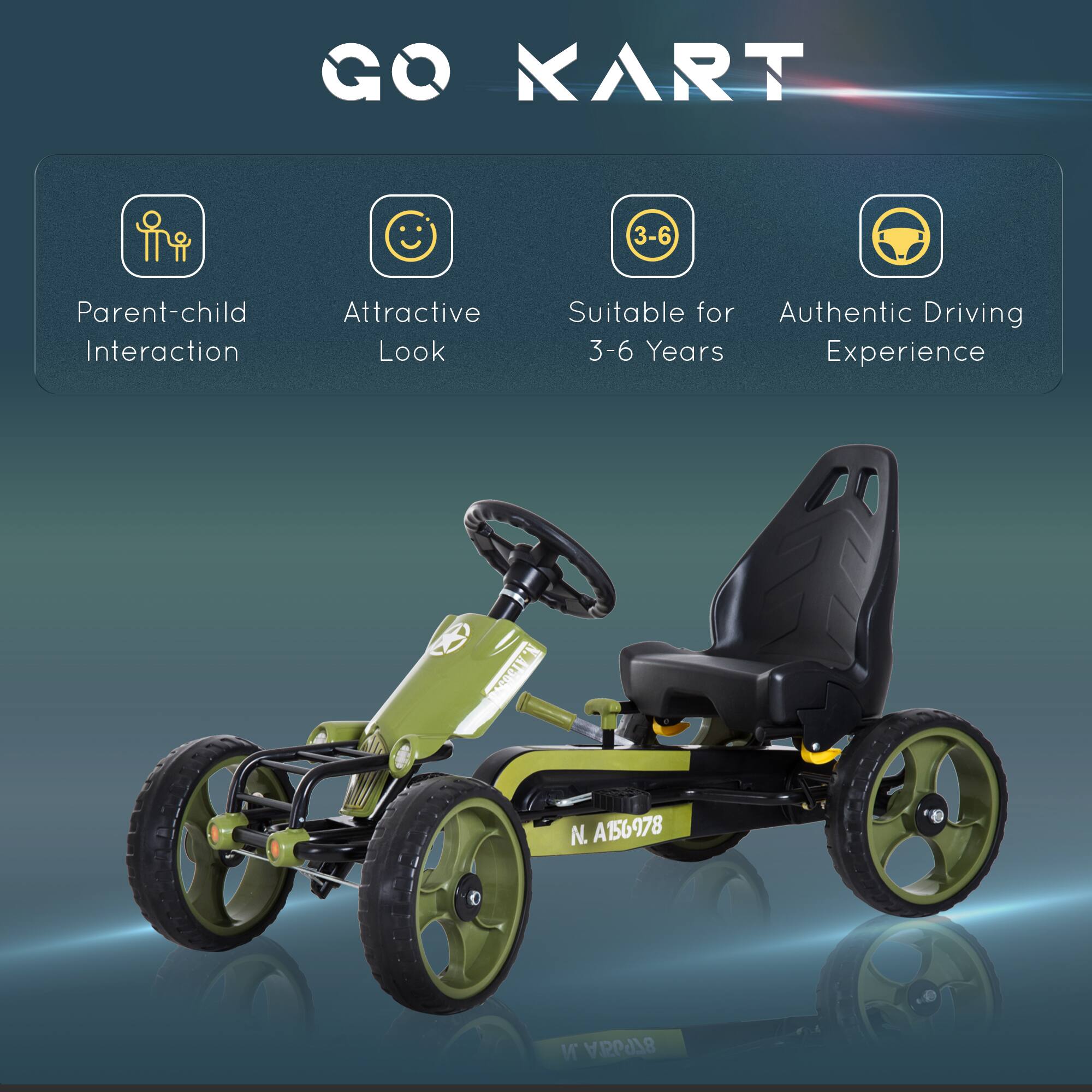 GO KART

- Parent-child Interaction
- Attractive Look
- Suitable for 3-6 Years
- Authentic Driving Experience

N. A156978