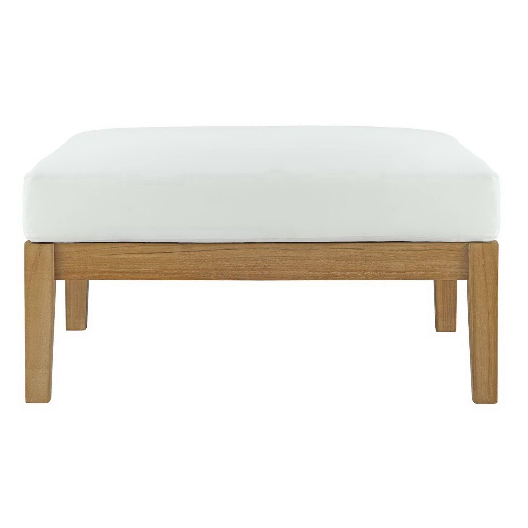 Alt View 6. Modway - Bayport 6-Piece Teak Outdoor Patio Set - Solid Teak, All-Weather Machine-Washable Cushions, No Assembly Required - Natural White.