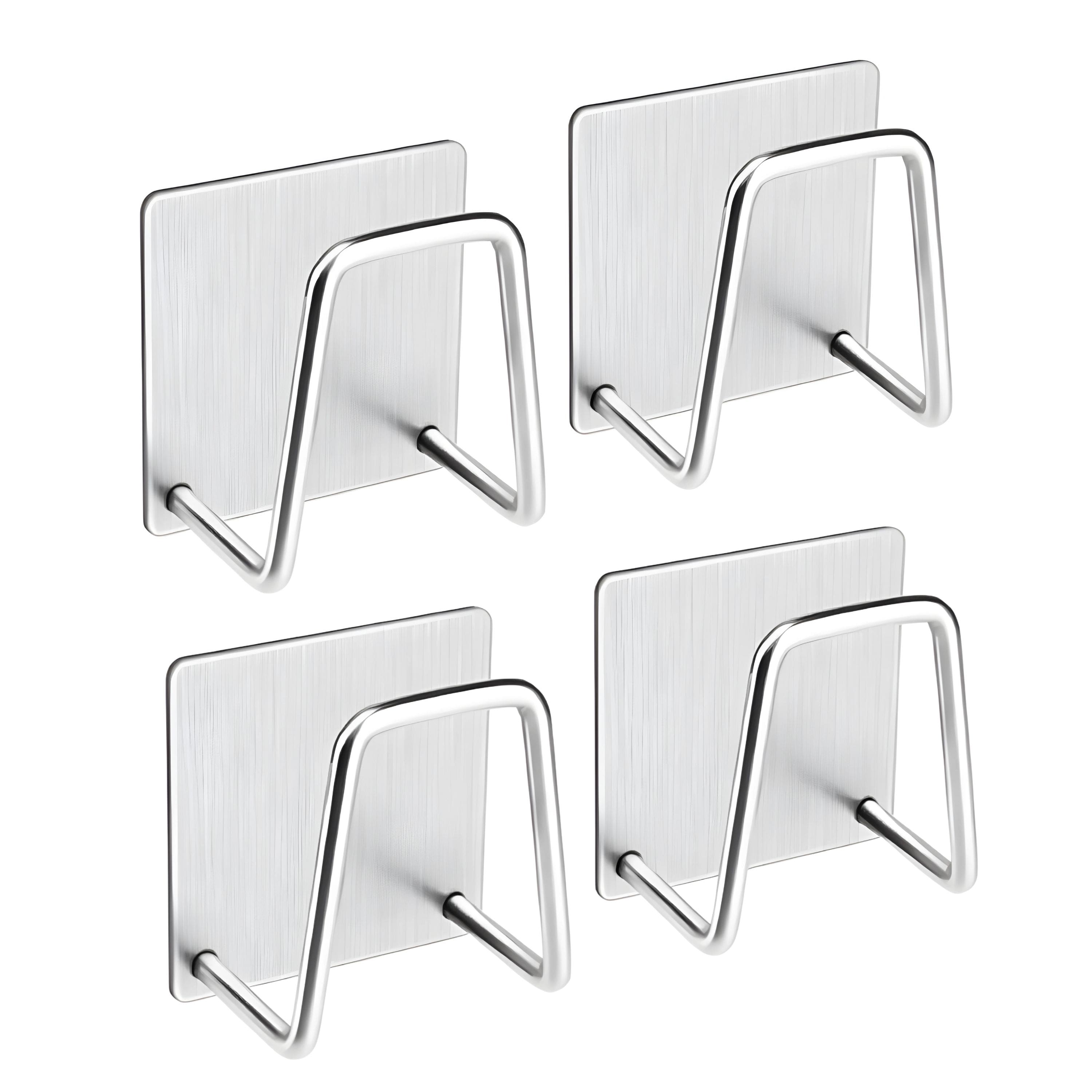 Front. Kitcheniva - Adhesive Stainless Steel Sink Sponge Holder 4 Pack - Silver.