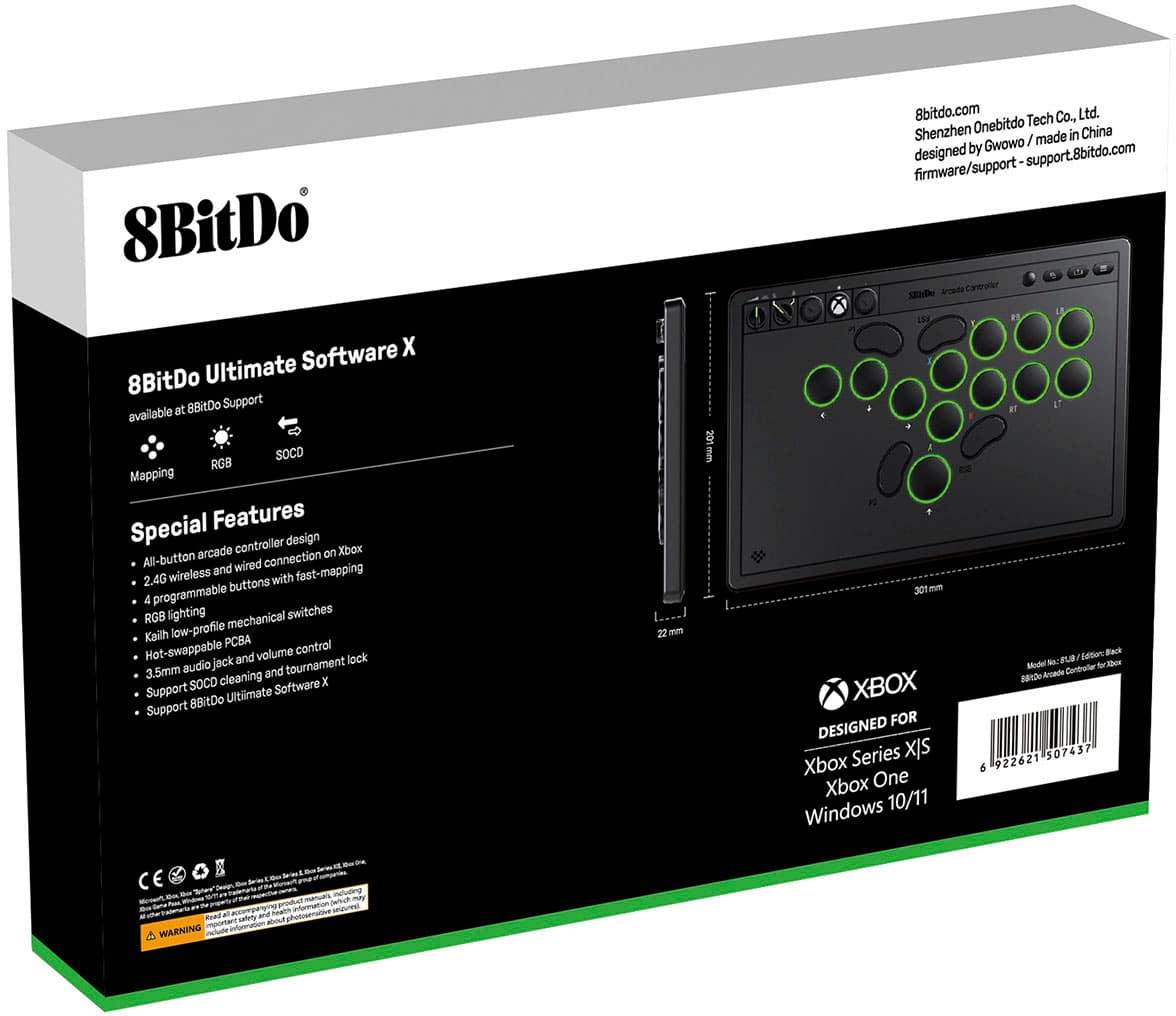 8BitDo Arcade Wireless Gaming Controller for Xbox One, Xbox X|S