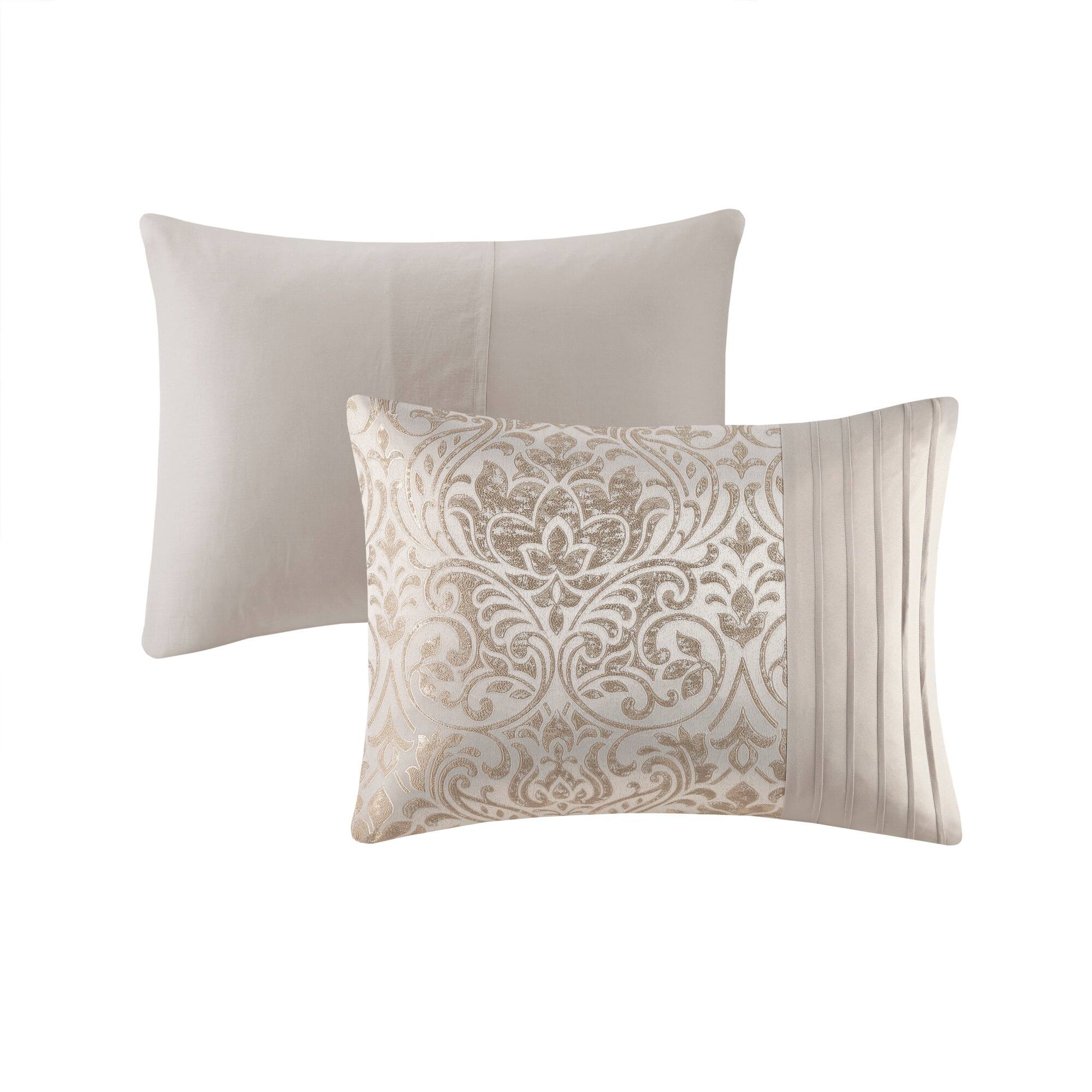 Alt View 3. TinyHomie - 12 Piece Jacquard Comforter Set with Bed Sheets Khaki King - khaki.