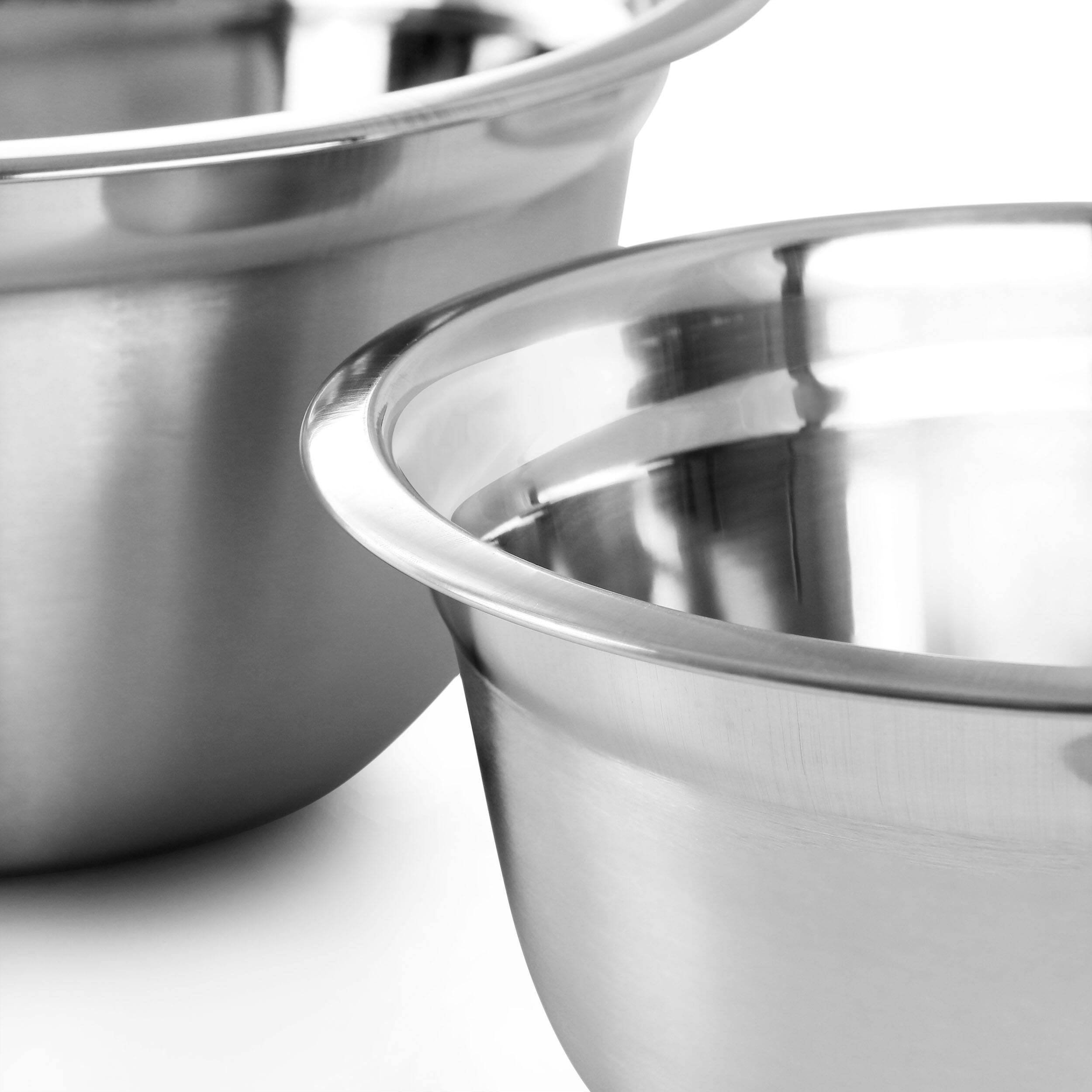 Alt View 3. Oster - Oster Rosamond 3 Piece Stainless Steel Mixing Bowl Set in Silver - Silver.