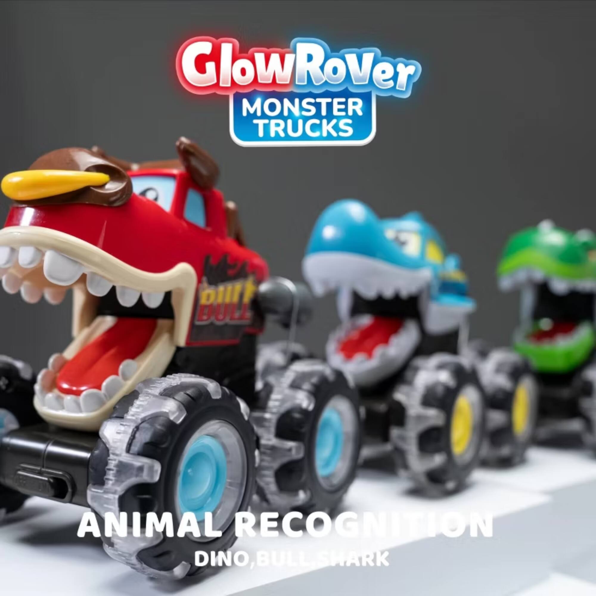 GlowRover MONSTER TRUCKS  
ANIMAL RECOGNITION  
DINO, BULL SHARK