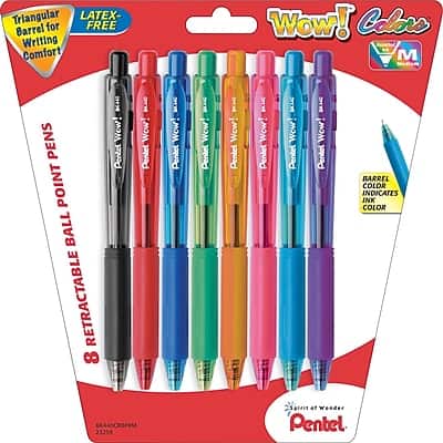 Pentel - EnerGel Retractable Ballpoint Pen, Medium Point, 1.0mm, 8/Pack - Assorted Ink