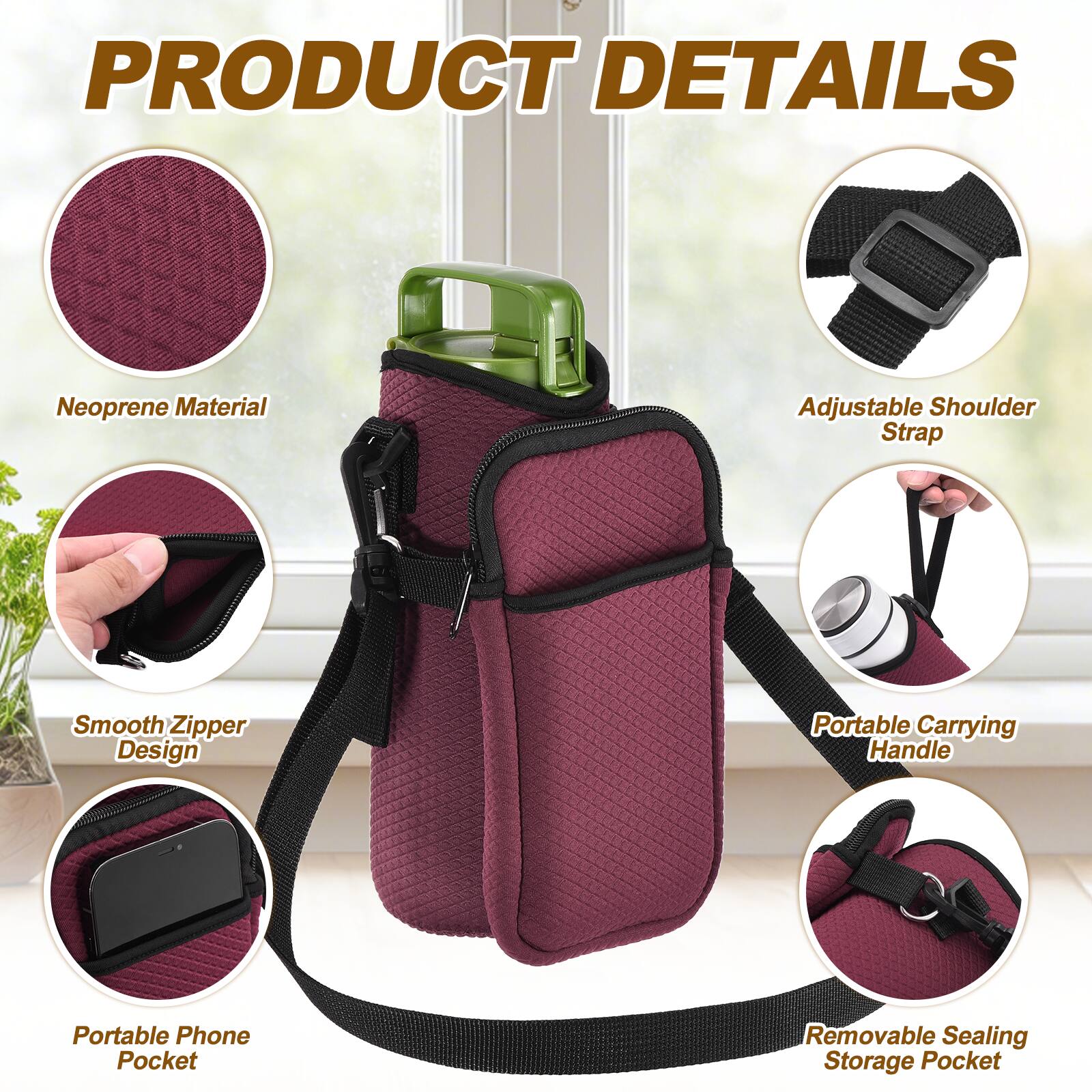 PRODUCT DETAILS

- Neoprene Material
- Adjustable Shoulder Strap
- Smooth Zipper Design
- Portable Carrying Handle
- Portable Phone Pocket
- Removable Sealing Storage Pocket