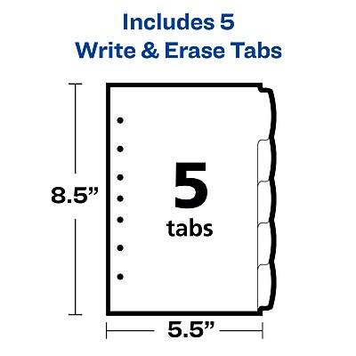Includes 5 Write & Erase Tabs

8.5" x 5.5"

5 tabs