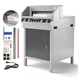 VEVOR - Electric Paper Cutter, Heavy Duty Metal Paper Cutter Machine, 17.72 inch Cutting Width, 1.57 inch Cutting Thickness - Gray