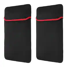 Front. Unique Bargains - 2pcs Laptop Case - Soft Computer Sleeve Carrying Bag, Shockproof Protective Cover for 13.3" Notebook - Red-Black.