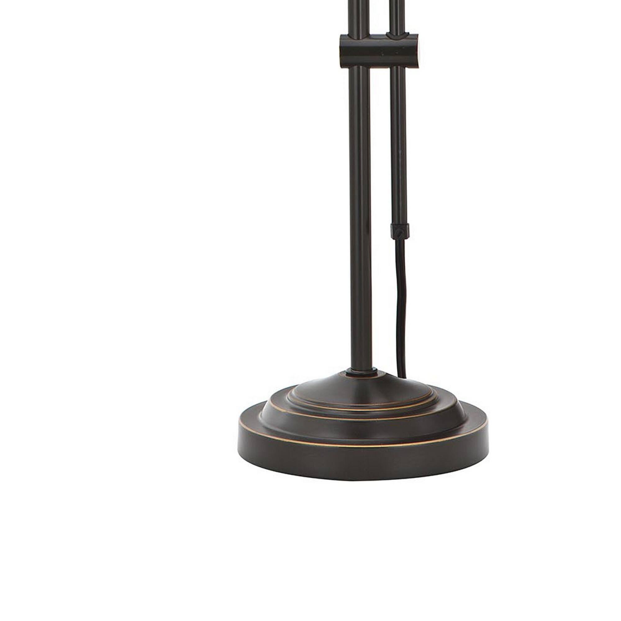 Back. Manhattan Lane - Metal Rectangular Desk Lamp with Adjustable Pole - Black.