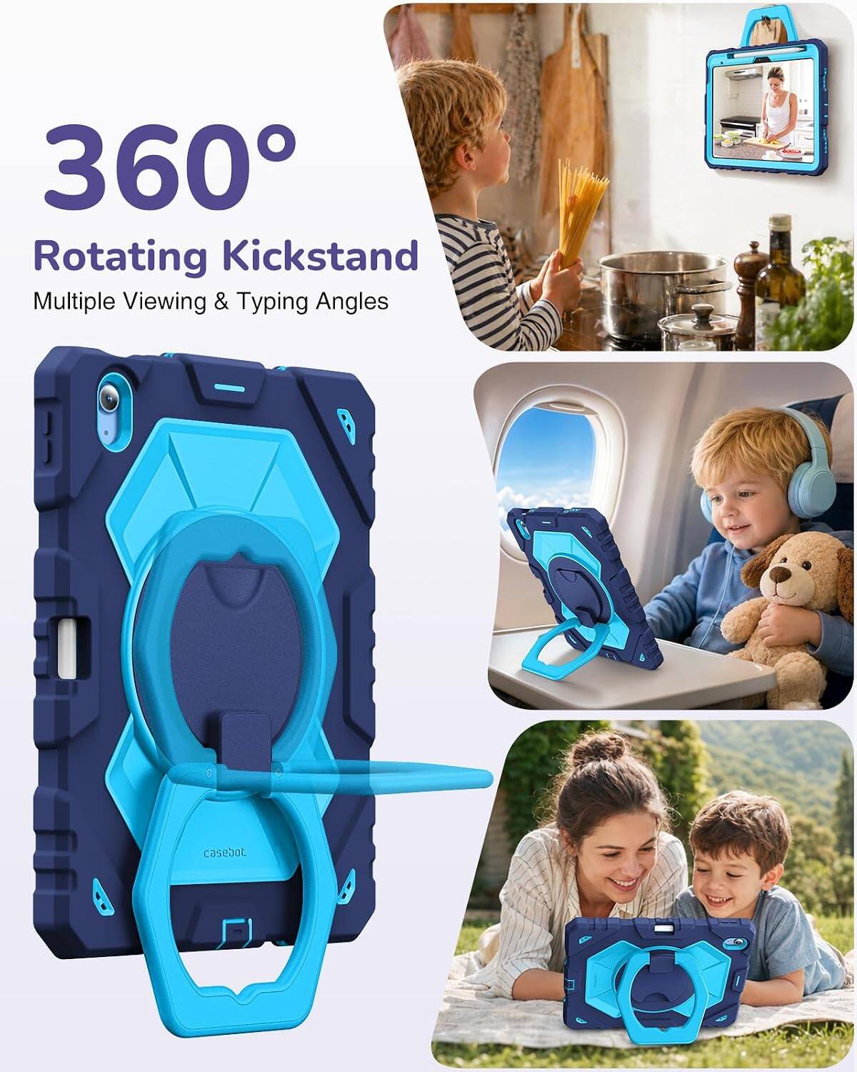 360° Rotating Kickstand  
Multiple Viewing & Typing Angles
