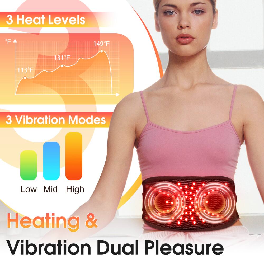 3 Heat Levels  
149°F  
131°F  
113°F  

3 Vibration Modes  
Low  
Mid  
High  

Heating & Vibration Dual Pleasure