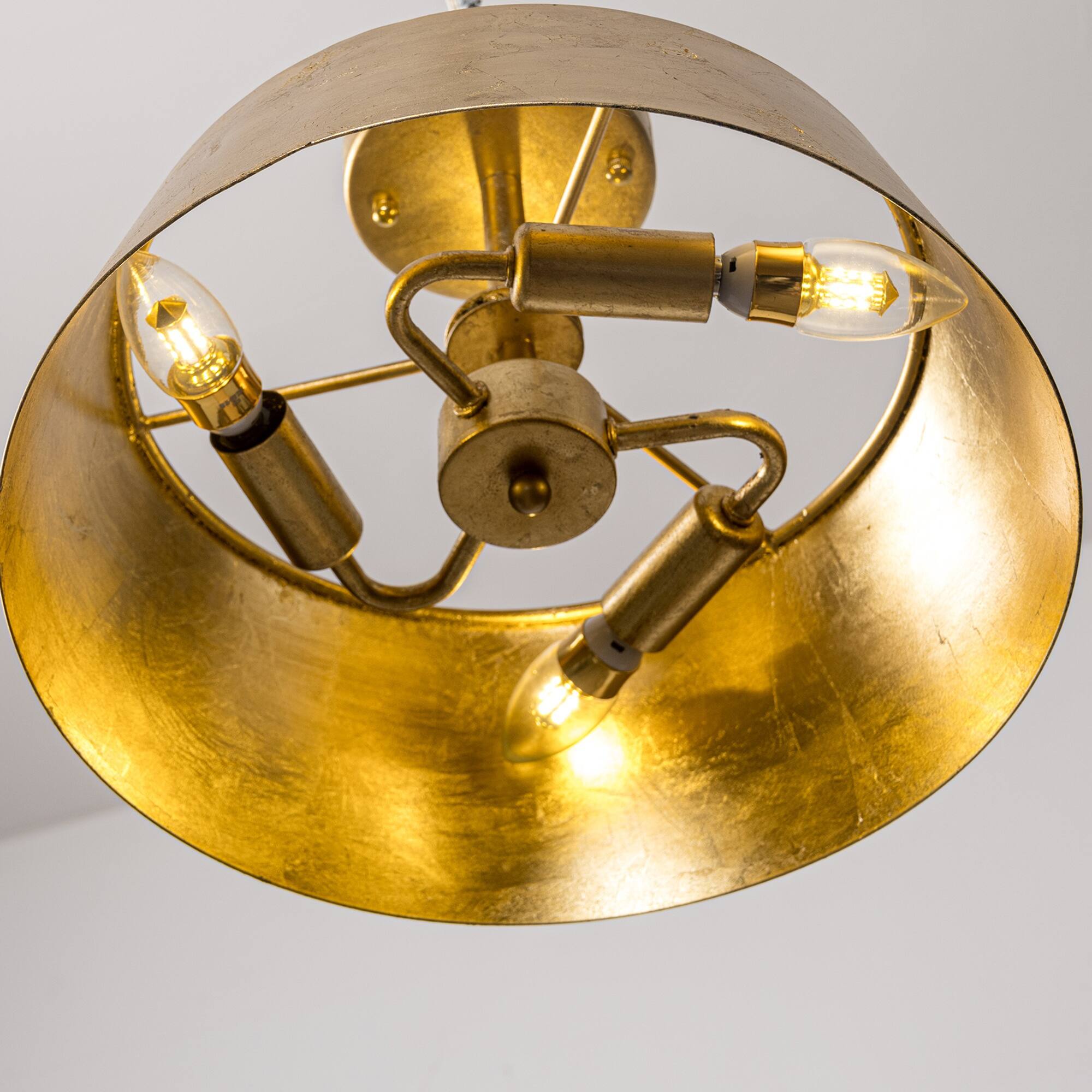 Alt View 2. Parrot Uncle - 15-inch 3-Light Golden Semi Flush Mount Lighting - Gold.