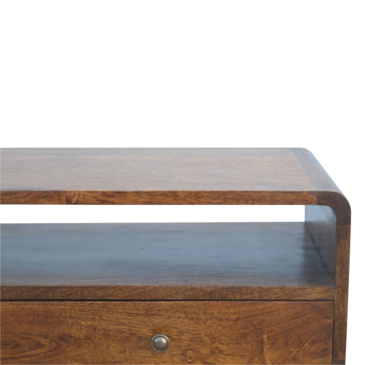 Alt View 2. Artisan Furniture - Artisan Furniture Solid Wood Curved Chestnut Console Table - Brown.