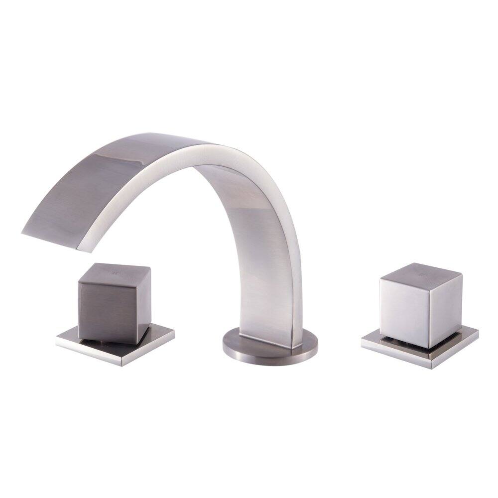 Angle. Alfi - Brushed Nickel Modern Widespread Bathroom Faucet - Silver.