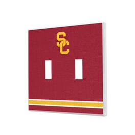 Keyscaper - USC Trojans Stripe Design Double Toggle Light Switch Plate - Multicolor