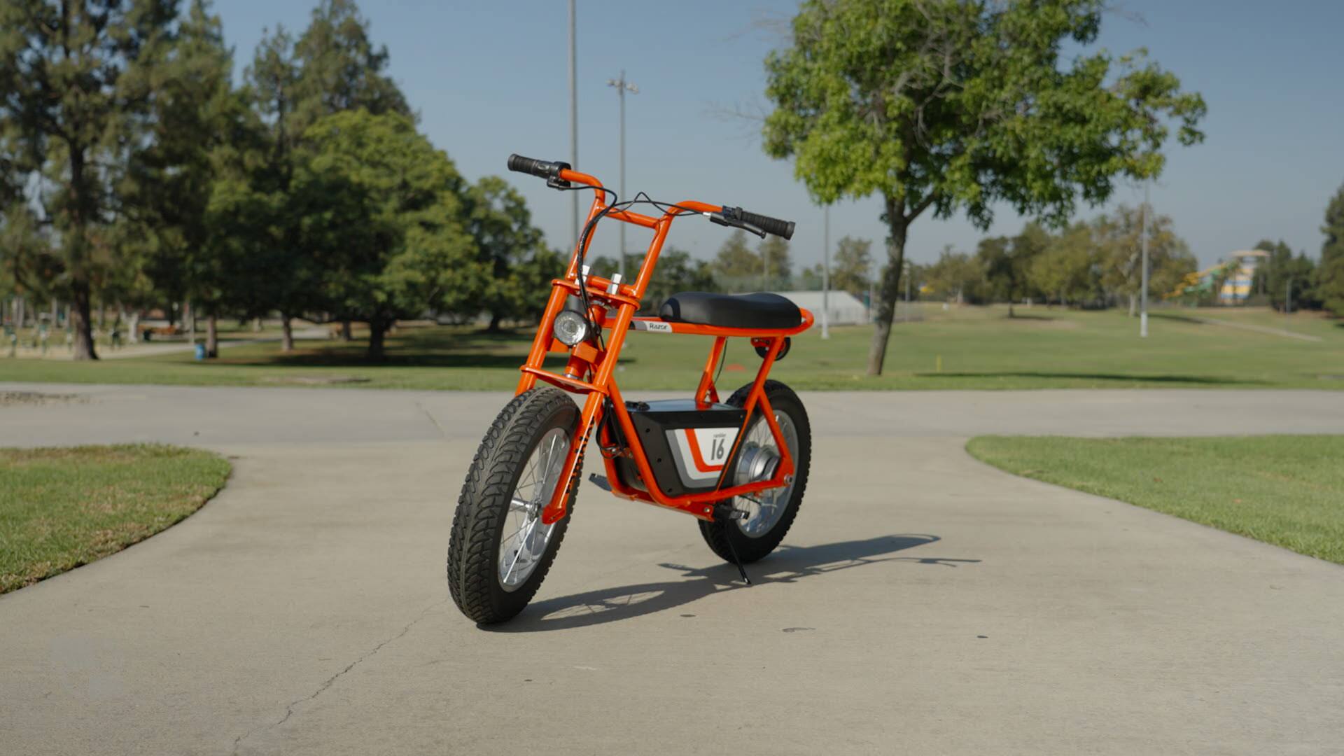 Alt View 1. Razor - Razor Rambler 16 Electric Retro Minibike with 350W Motor & 36V Battery, Red - Black.