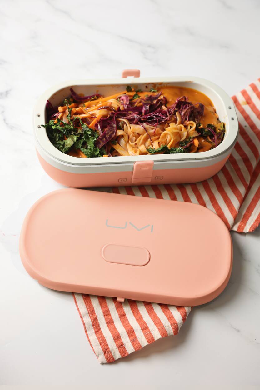 Alt View 1. UVI - UVI Plus Lunchbox – Portable Self-Heating Lunch Box with UV Sanitizer & USB-C Charging - Salmon.