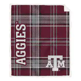 Pegasus - Texas A&M Aggies 50" x 60" Playmaker Plaid Ultra Cozy Sherpa Throw - Multicolor