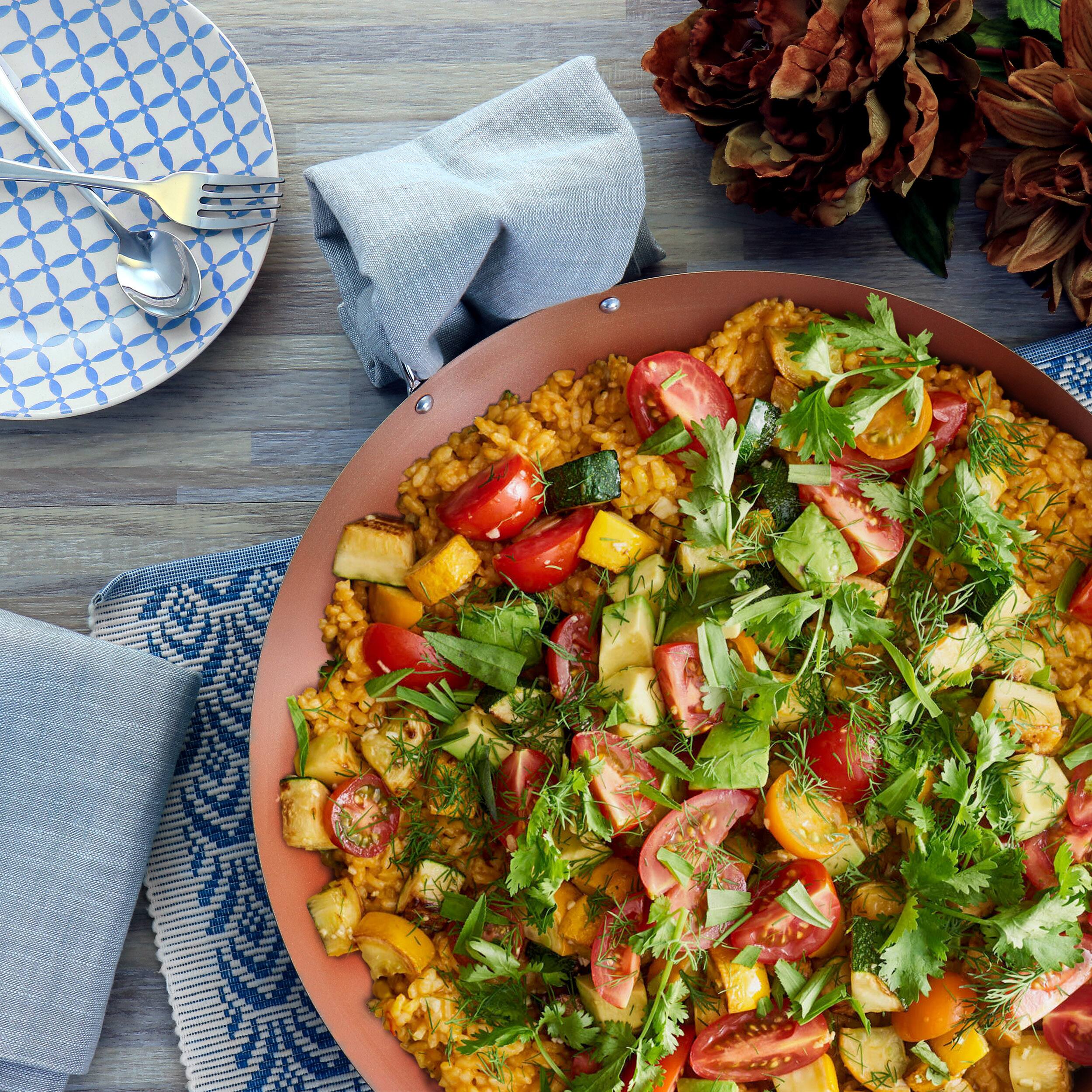 Alt View 5. Oster - Oster Stonefire Carbon Steel Nonstick 16 Inch Paella Pan in Copper - Copper.