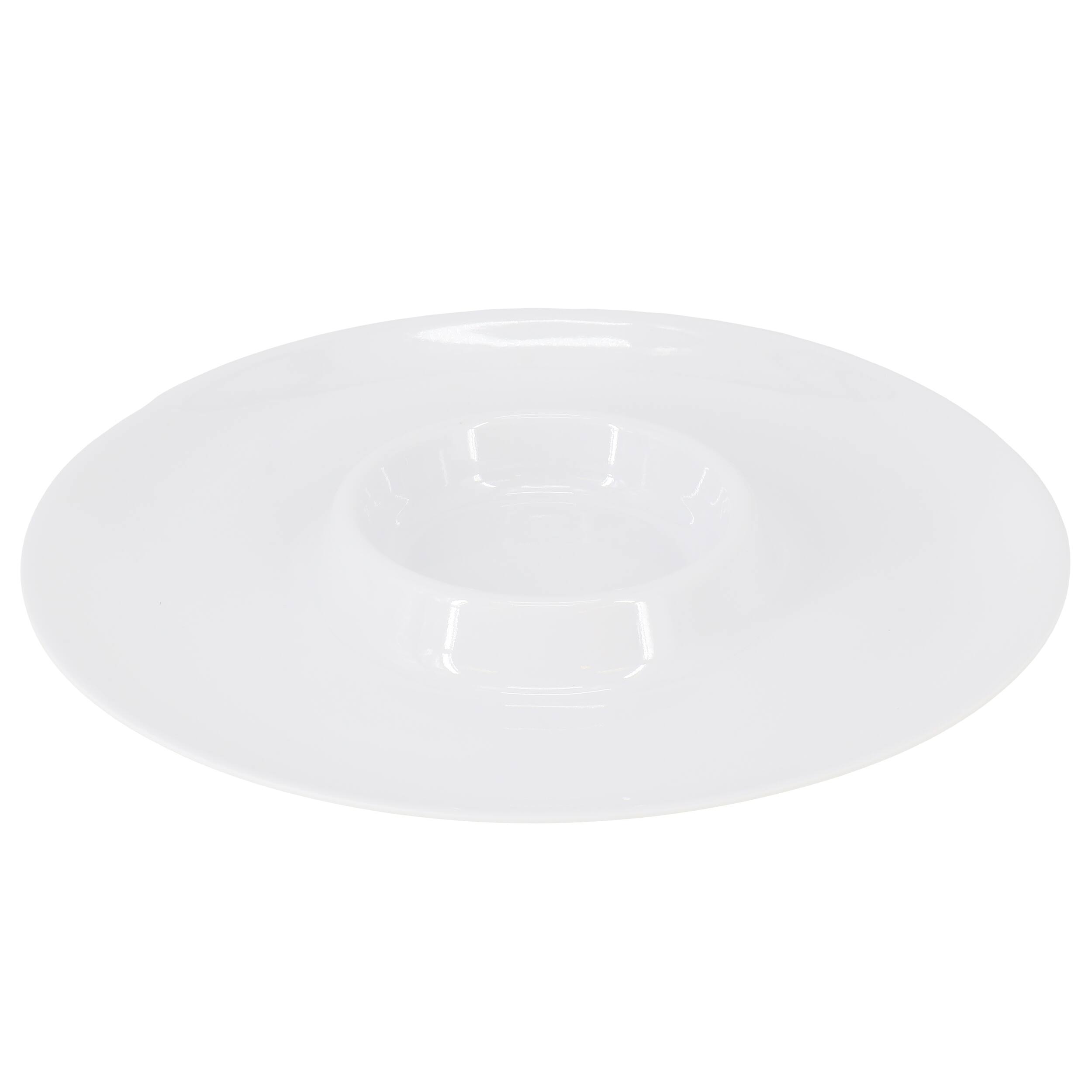 Alt View 1. Gibson - Gibson Home Grayson 12 Piece 12 Inch Round Melamine Chip and Dip Platter Set in White - White.