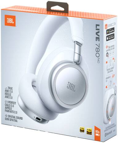 JBL Live 780NC Over Ear Noise Cancelling Wireless Headphones White