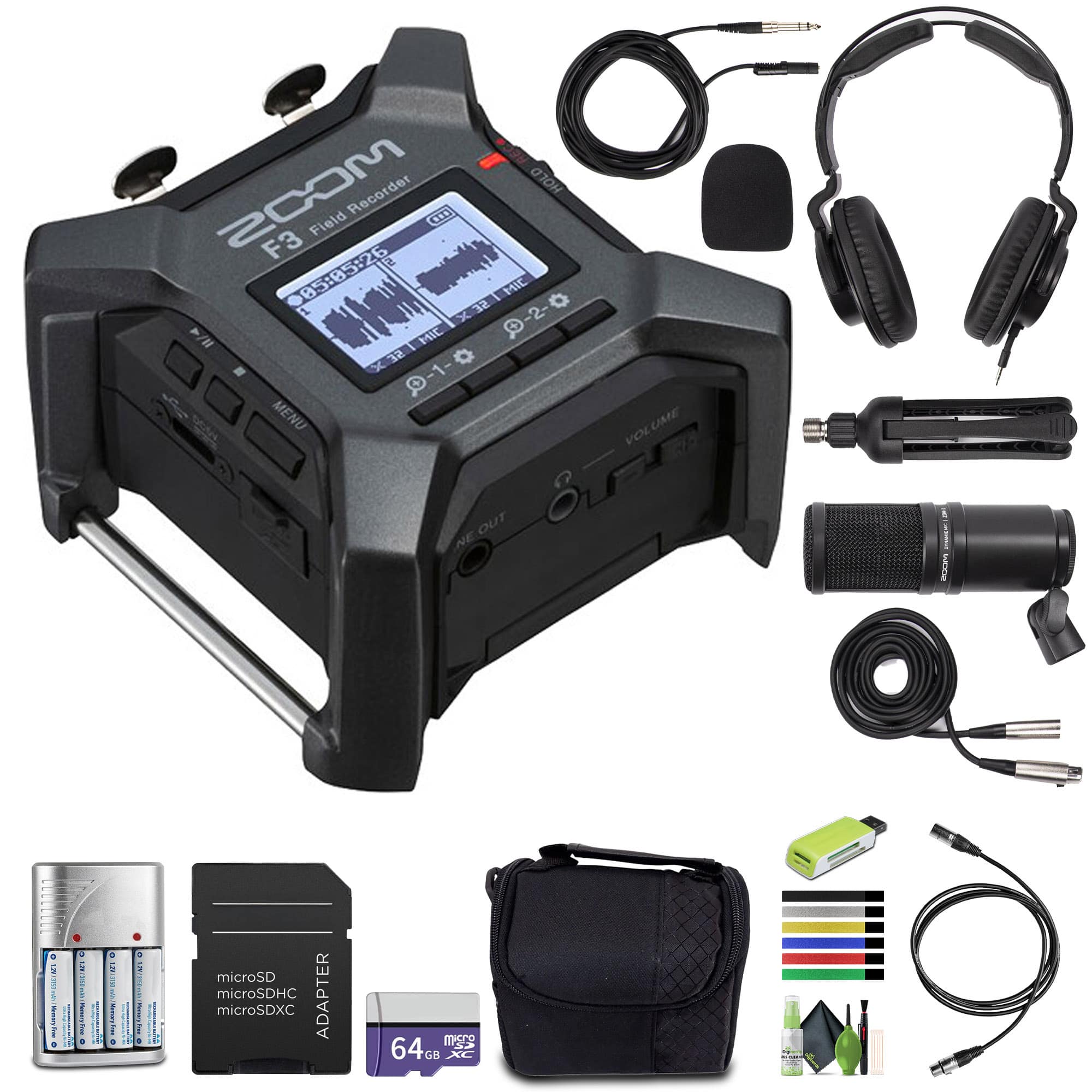 ZOOM F3 フィールドレコーダー Zoom F3 Professional Field Recorder with Headphones and More