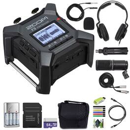 Zoom - F3 Professional Field Recorder with Headphones and More Bundle - Gray