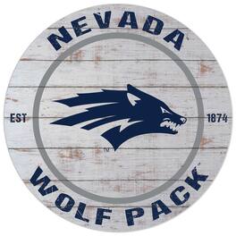 Jardine - Nevada Wolf Pack 20'' x 20'' Indoor/Outdoor Weathered Circle Sign - White
