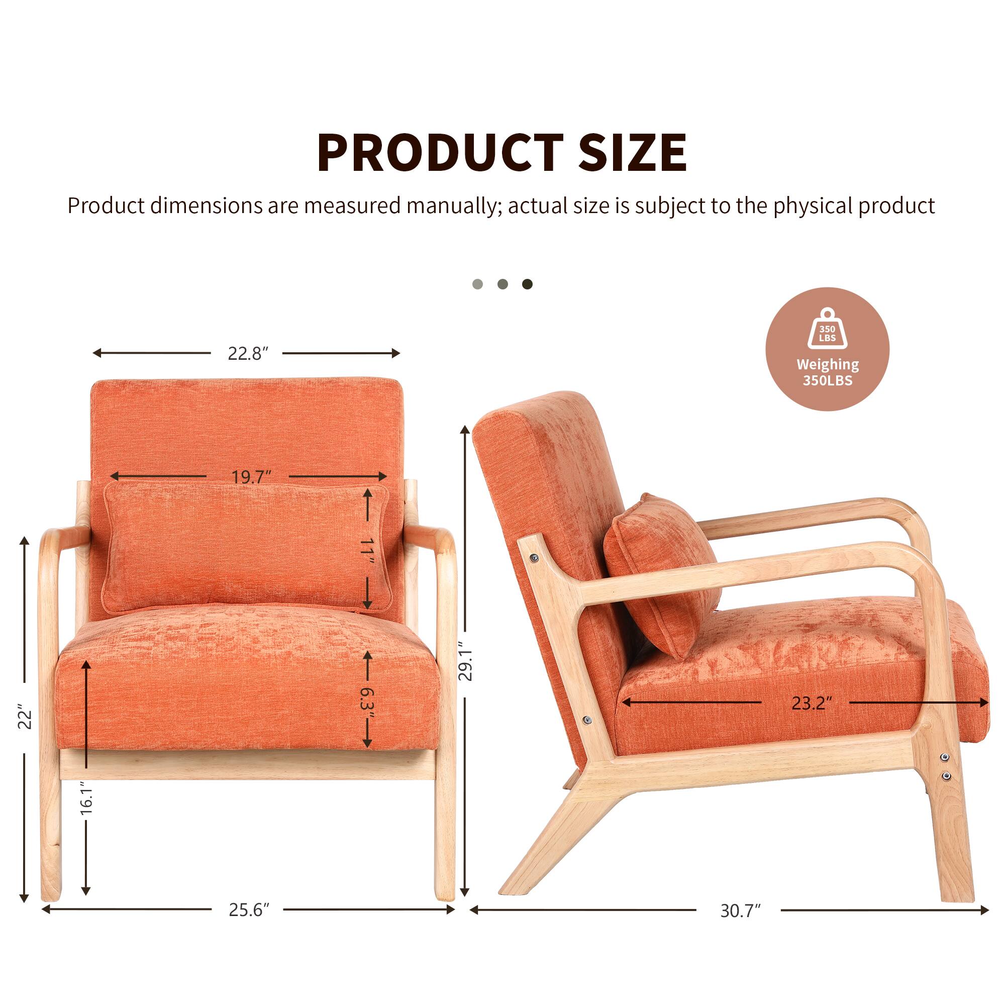 PRODUCT SIZE  
Product dimensions are measured manually; actual size is subject to the physical product.  

- 22.8"  
- 19.7"  
- 11"  
- 22"  
- 16.1"  
- 6.3"  
- 29.1"  
- 23.2"  
- 25.6"  
- 30.7"  

Weighing 350LBS