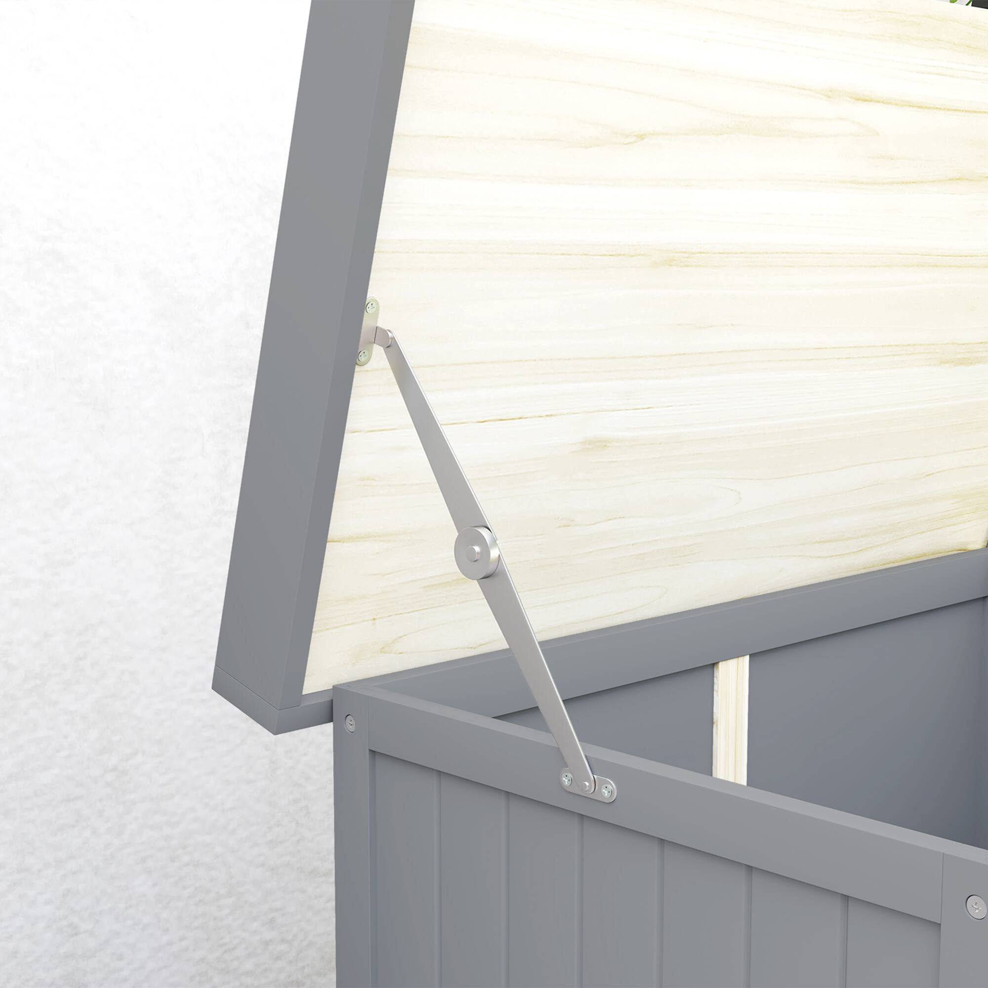 Alt View 4. Outsunny - Outsunny Outdoor Storage Cabinet, Garden Tool Shed with Metal Tabletop and Shelf - Gray.