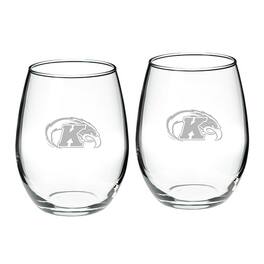 Jardine - Kent State Golden Flashes 2-Piece 21oz. Stemless Wine Glass Set - Multicolor