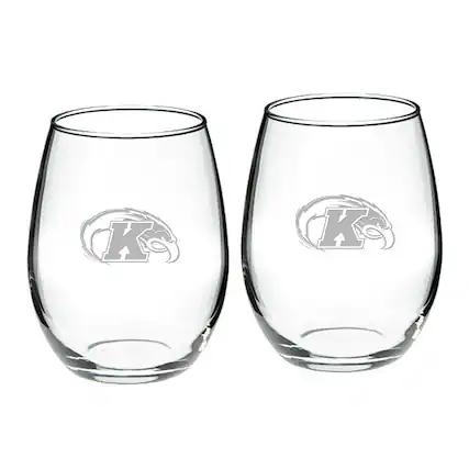 Front. Jardine - Kent State Golden Flashes 2-Piece 21oz. Stemless Wine Glass Set - Multicolor.