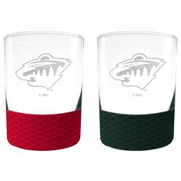 Great American Products - Minnesota Wild 14oz. Commissioner Rocks Glass Two-Piece Set - Multicolor