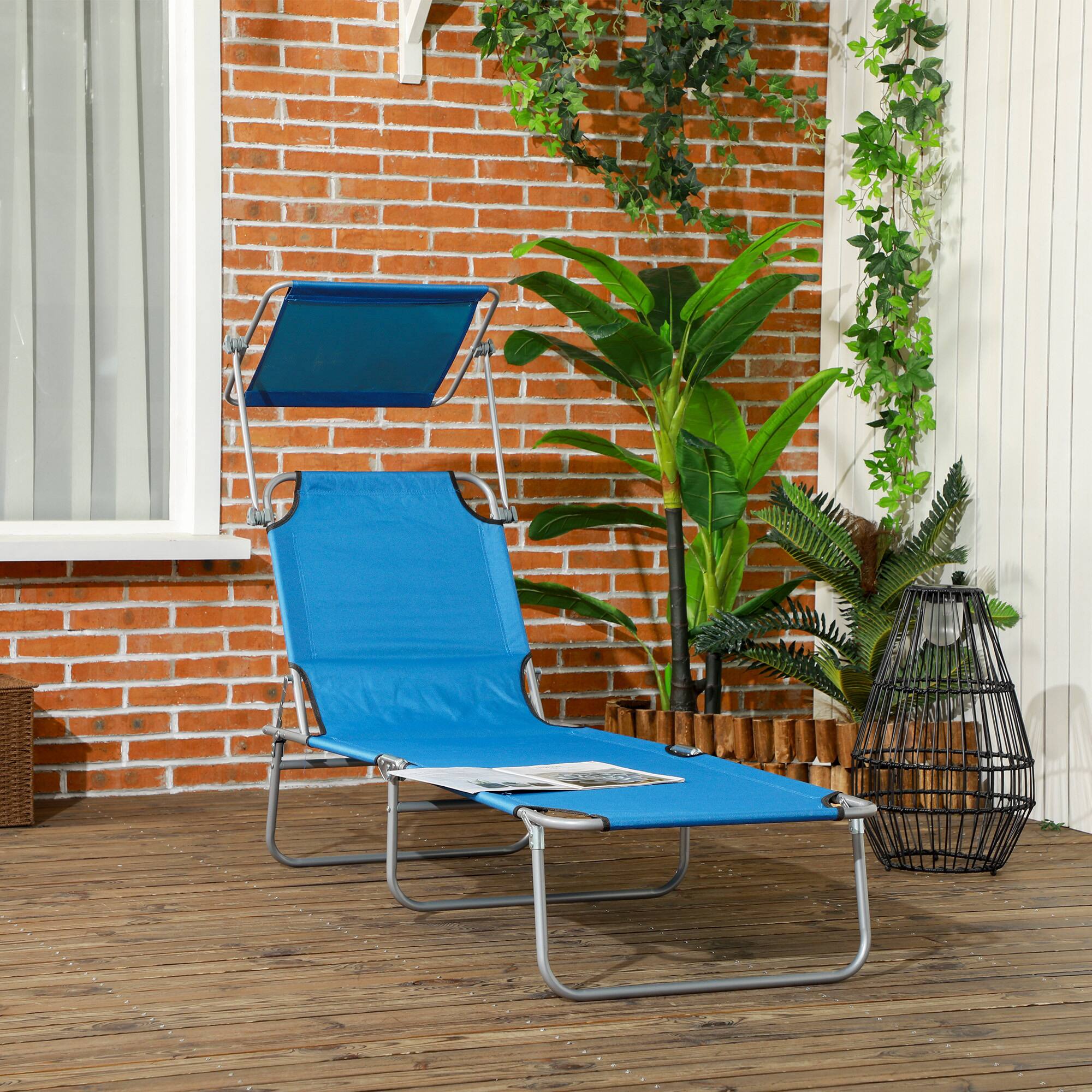 Alt View 1. Outsunny - Pool Chaise Lounge Chair - Blue.
