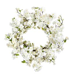 BreeBe - 24" Cherry Blossom Wreath - Green