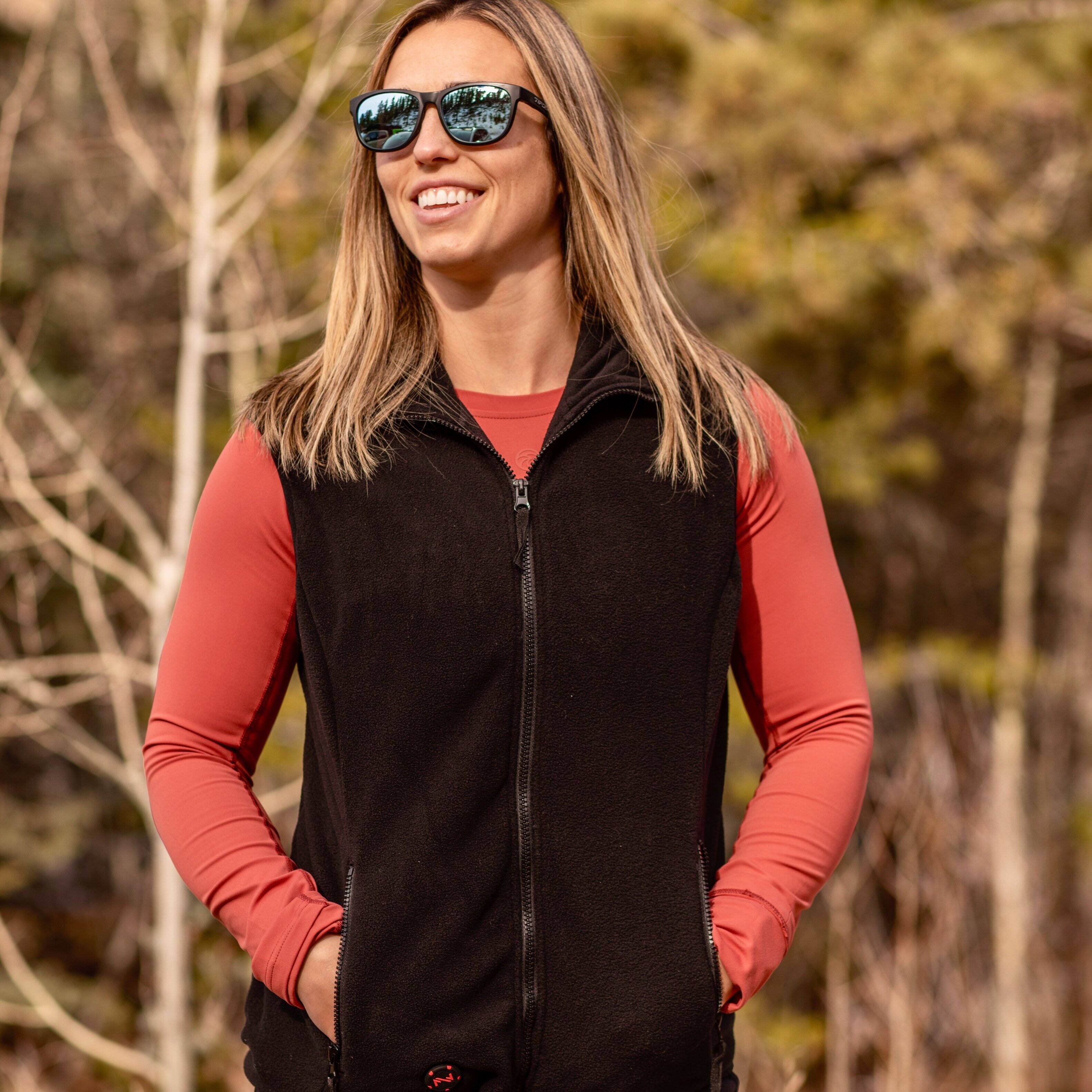 Alt View 4. Mobile Warming - Women's Trek Heated Fleece Vest - Black.