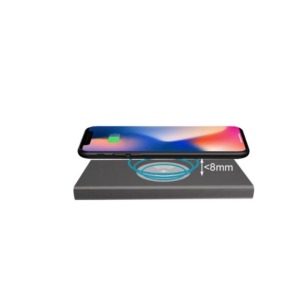 Angle. Loheer - Loheer qi wireless charger power bank 10000mah portable charger with dual usb ports.