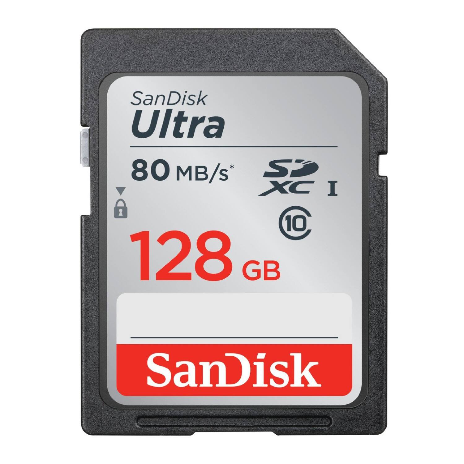 SanDisk Ultra  
80 MB/s*  
SDXC I  
10  
128 GB  
SanDisk