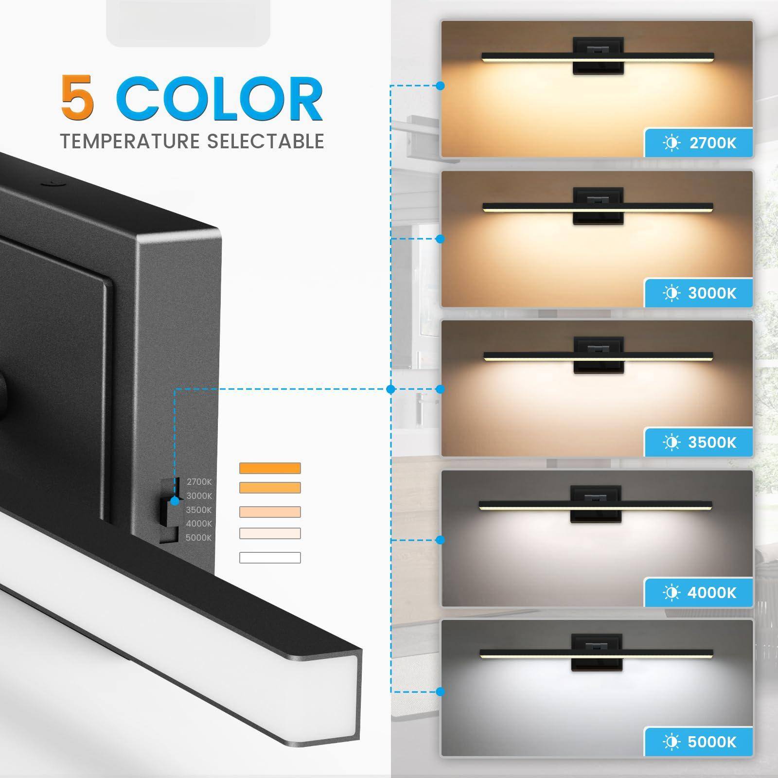 Comfort Essence Modern Bathroom Vanity Light Rotatable 14w Dimmable ...